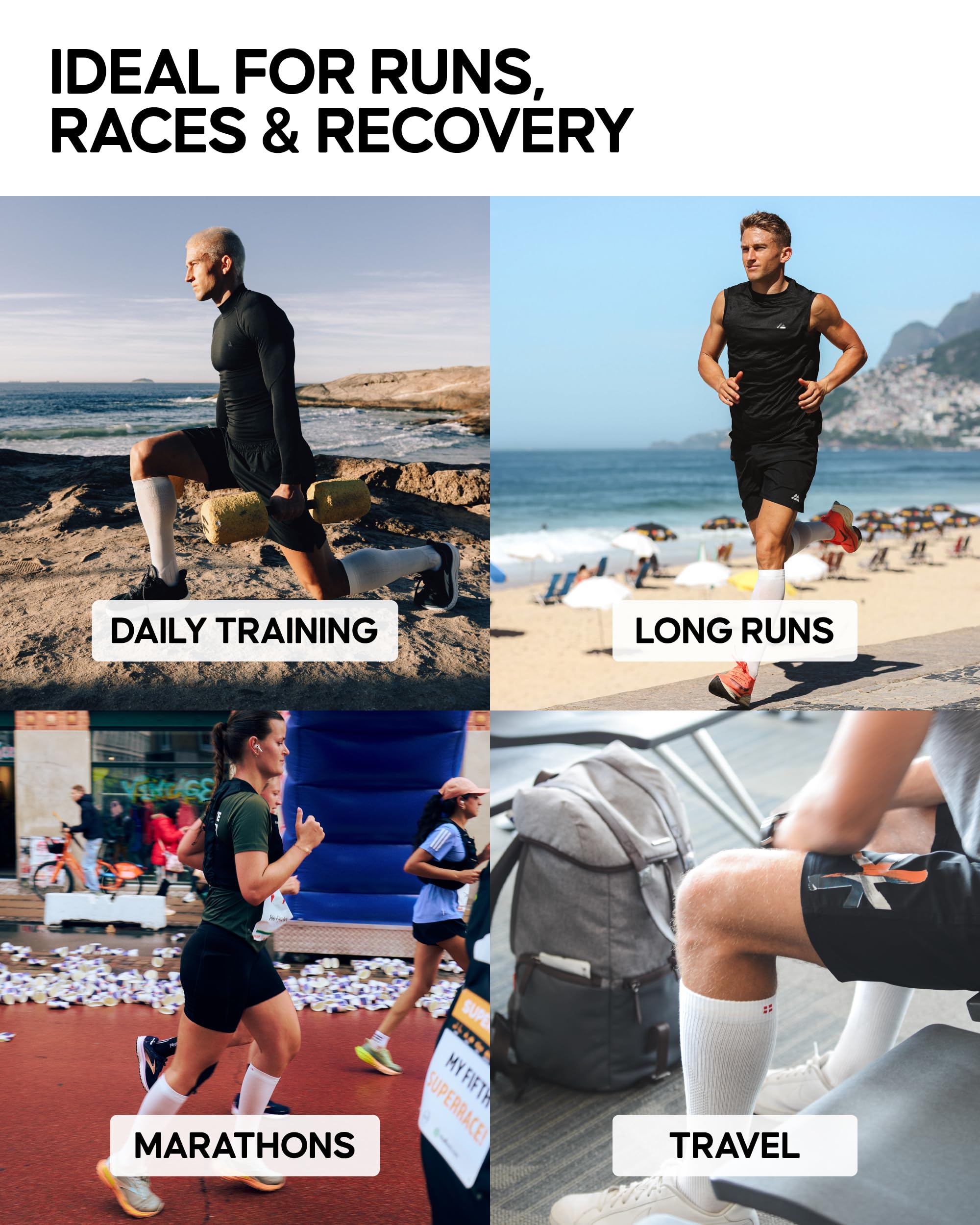 DANISH ENDURANCE 1 & 2 Pack Compression Socks 21–26 mmHg, Graduated Running & Travel, for Men & Women, Circulation Support - Image 4