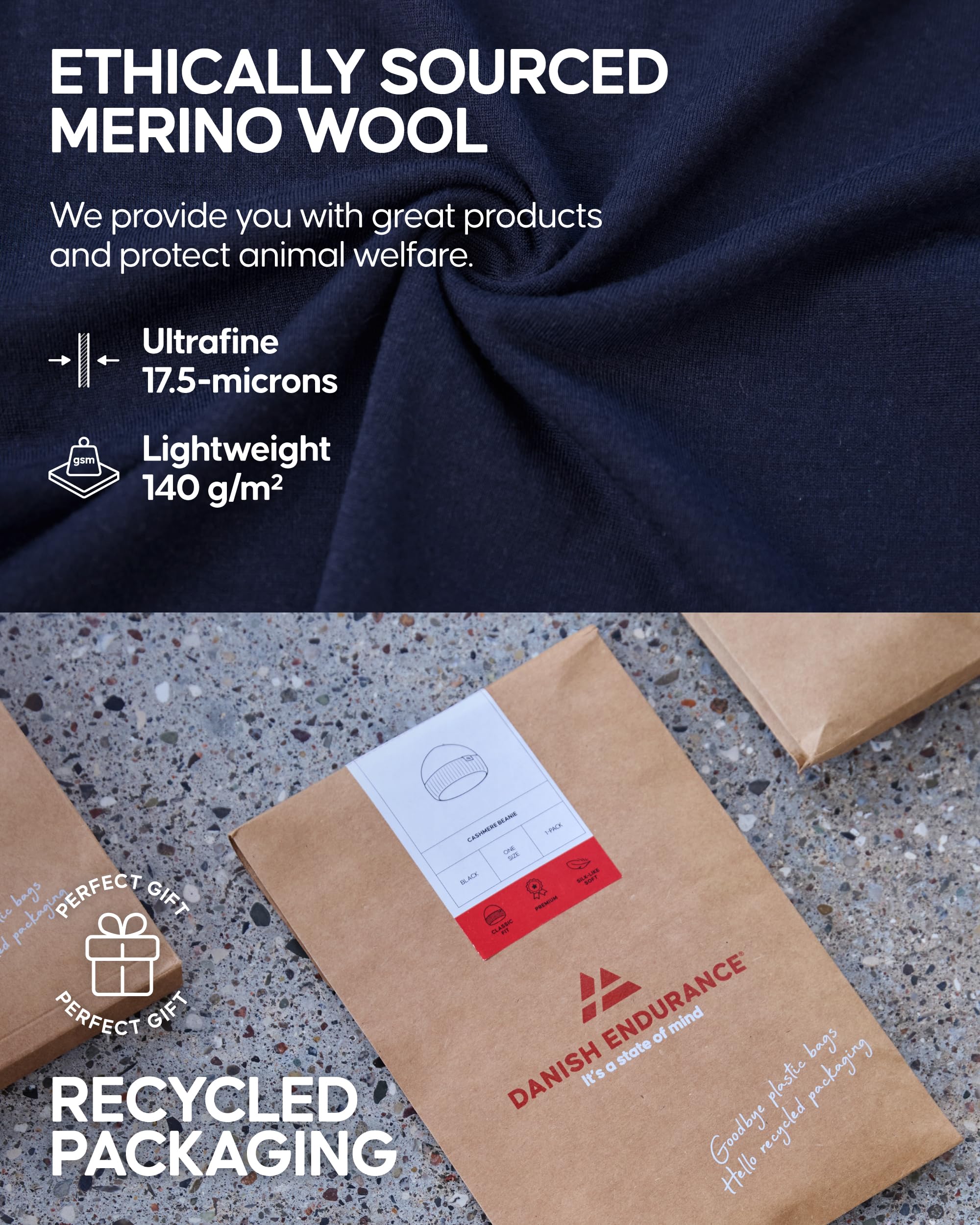 DANISH ENDURANCE 100% Merino Wool T-Shirt for Men, Short Sleeve Tee for Everyday & Outdoors, Moisture-Wicking, 1 or 2-Pack - Image 4