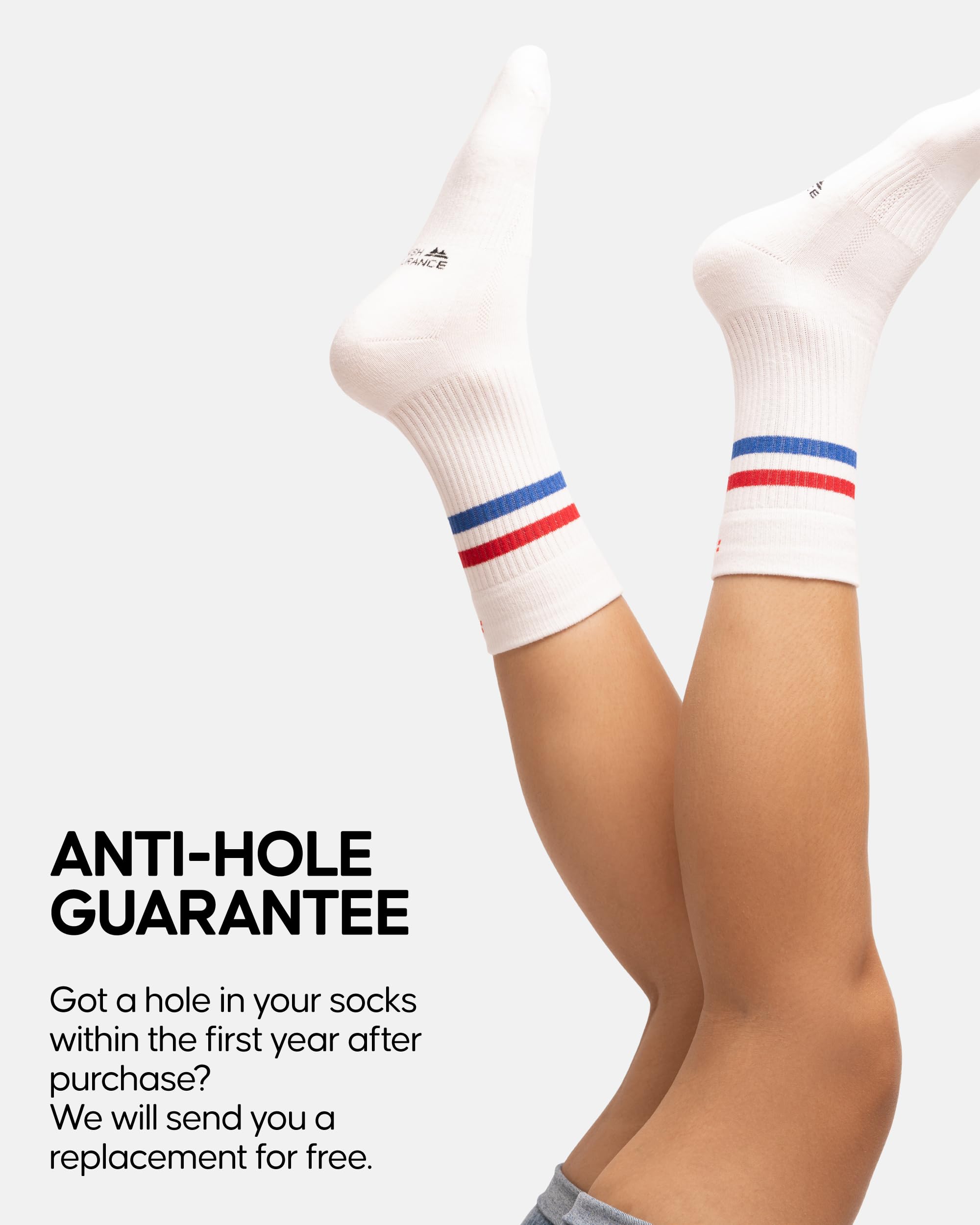 DANISH ENDURANCE Athletic Cotton Crew Socks for Men & Women, Breathable Moisture-Wicking for Everyday & Sports, 3- & 6-Pack - Image 4