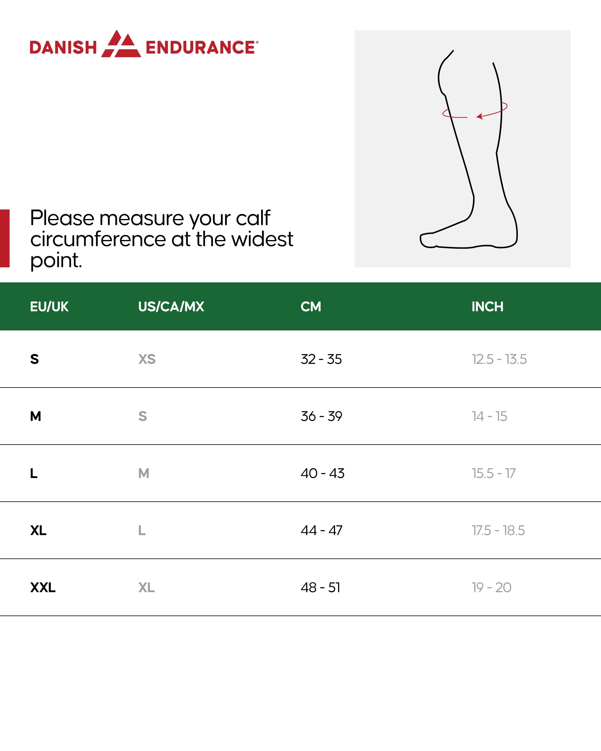 DANISH ENDURANCE Calf Compression Sleeve, 21-26 mmHG, Legs & Shin Supports for Men and Women, 1 or 3 Pack - Image 6