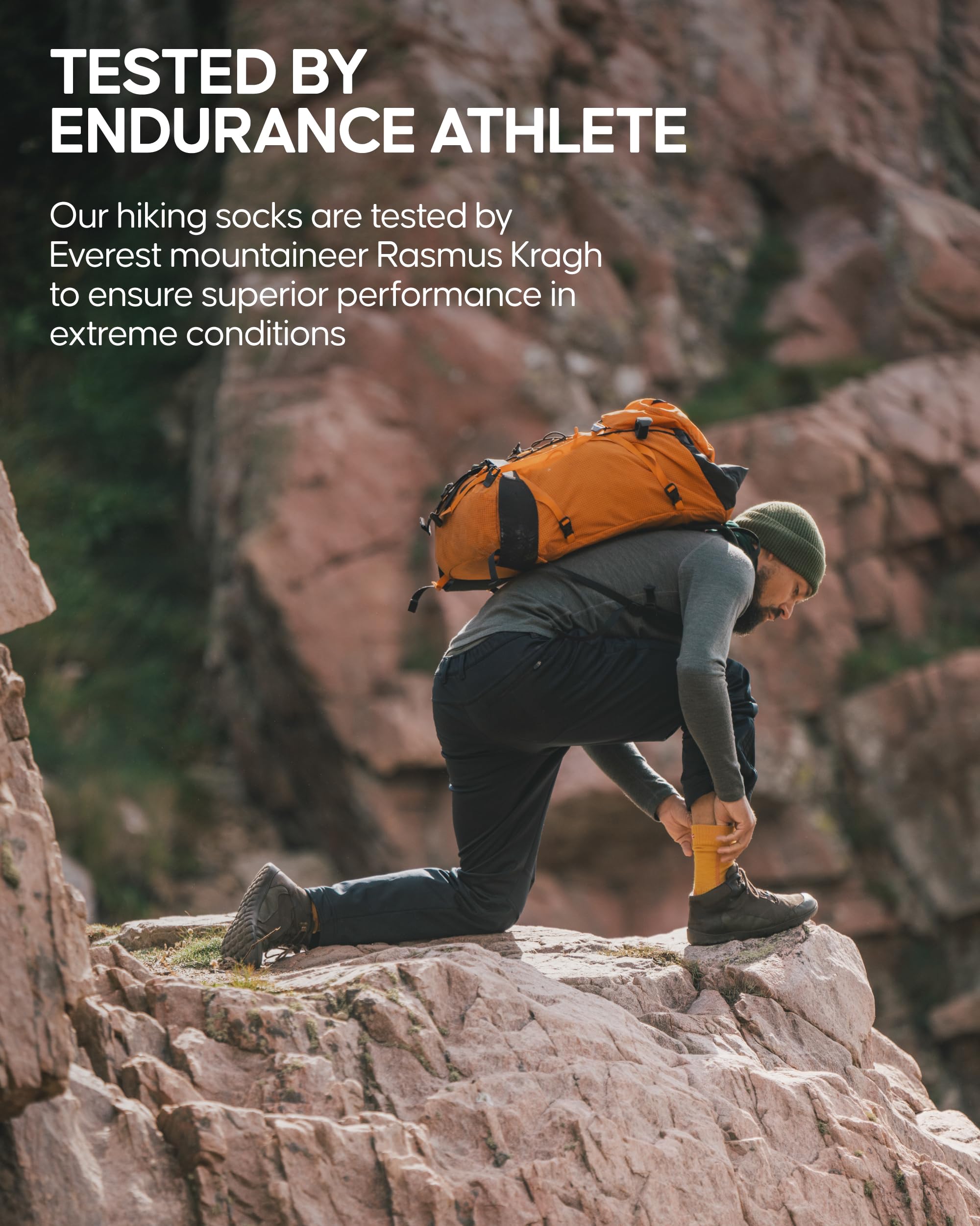 DANISH ENDURANCE Lightweight Merino Wool Hiking Socks, Thin Breathable Summer Walking Socks for Men & Women, 1-Pack - Image 6