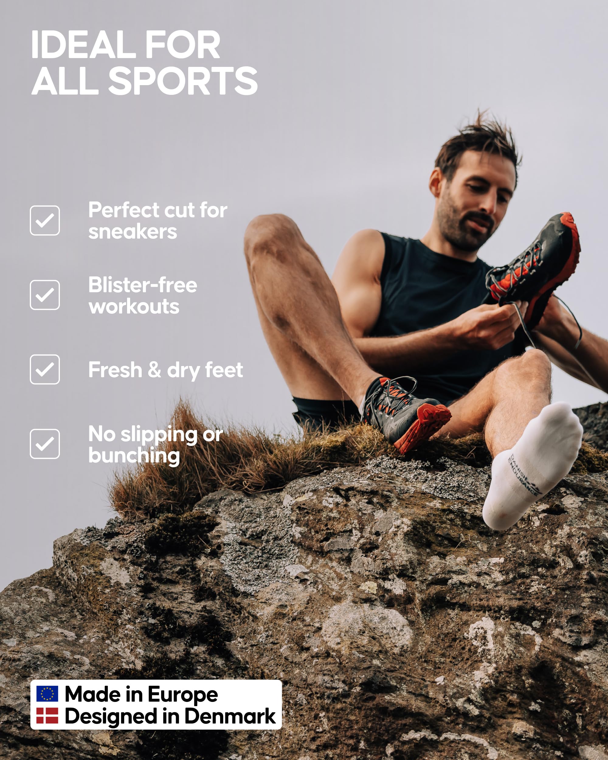 DANISH ENDURANCE Low-Cut Athletic Socks – Breathable Fast-Dry Running & Gym Workout Socks for Men & Women, 3 & 5-Pack - Image 3