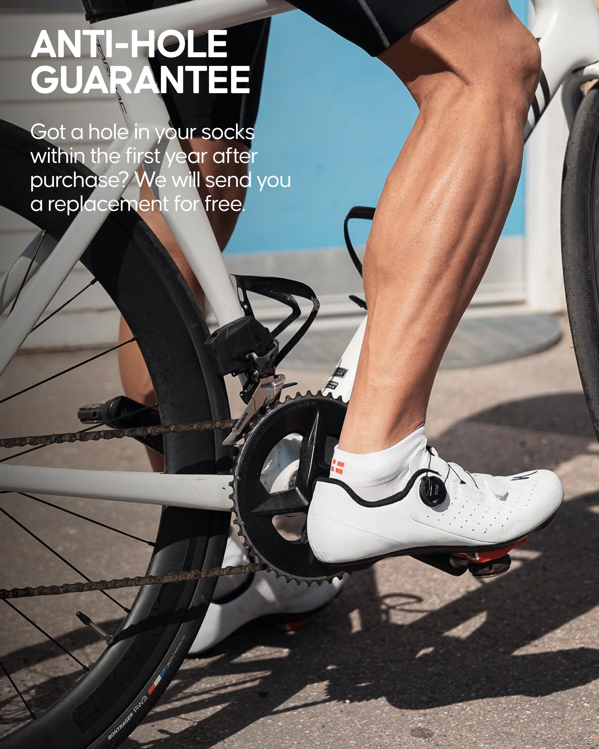 DANISH ENDURANCE Low-Cut Cycling Socks – Breathable Fast-Dry Bike Socks with Cushioned Sole for Men & Women, 3-Pack - Image 4