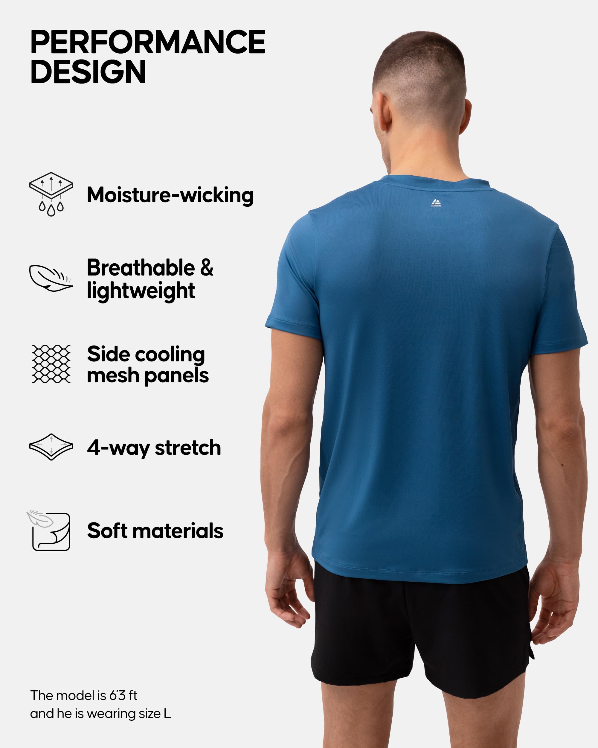 DANISH ENDURANCE Men’s Fitness T-Shirt for Sport, Active Running, Short Sleeve - Image 3