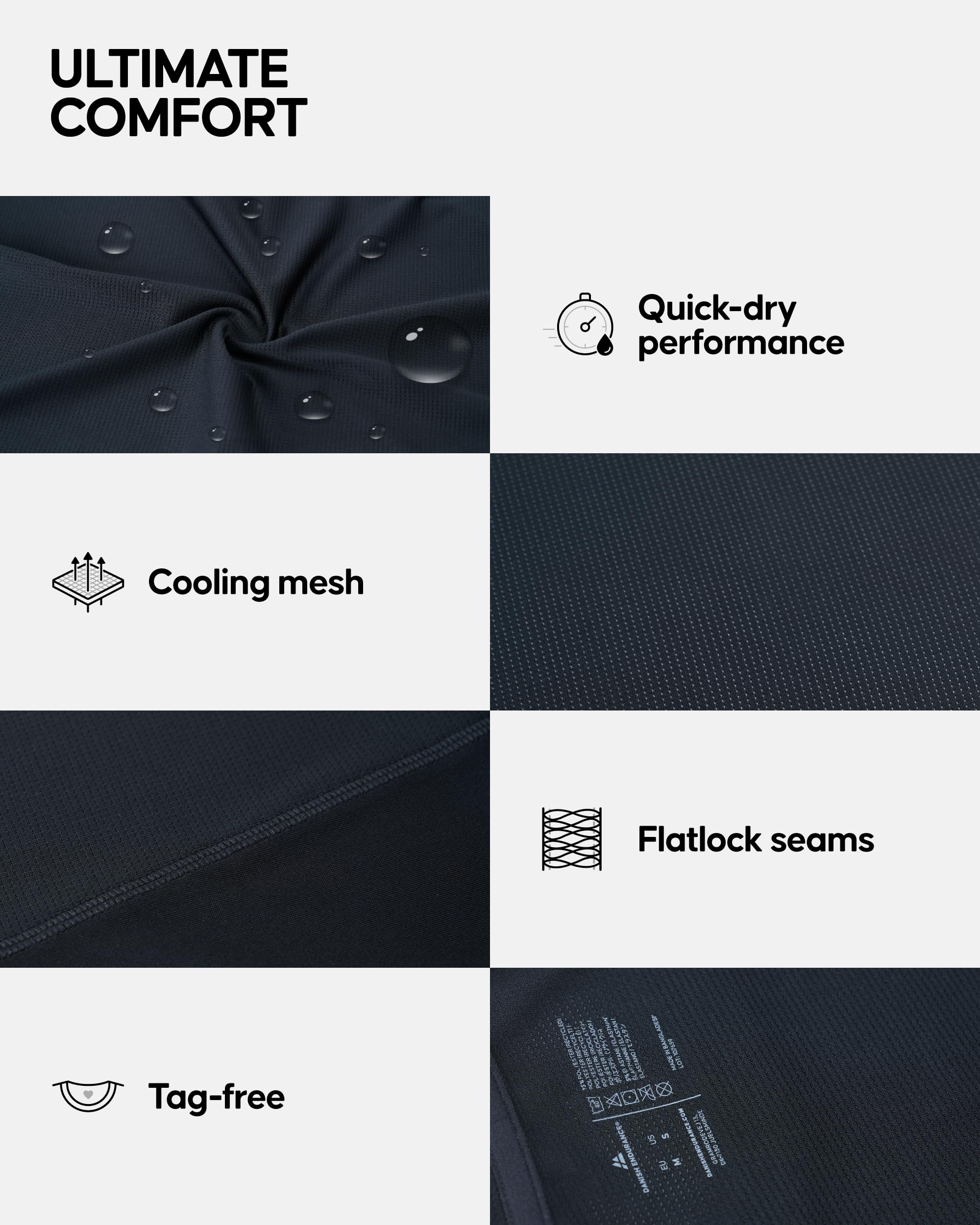 DANISH ENDURANCE Men’s Fitness T-Shirt for Sport, Active Running, Short Sleeve - Image 4