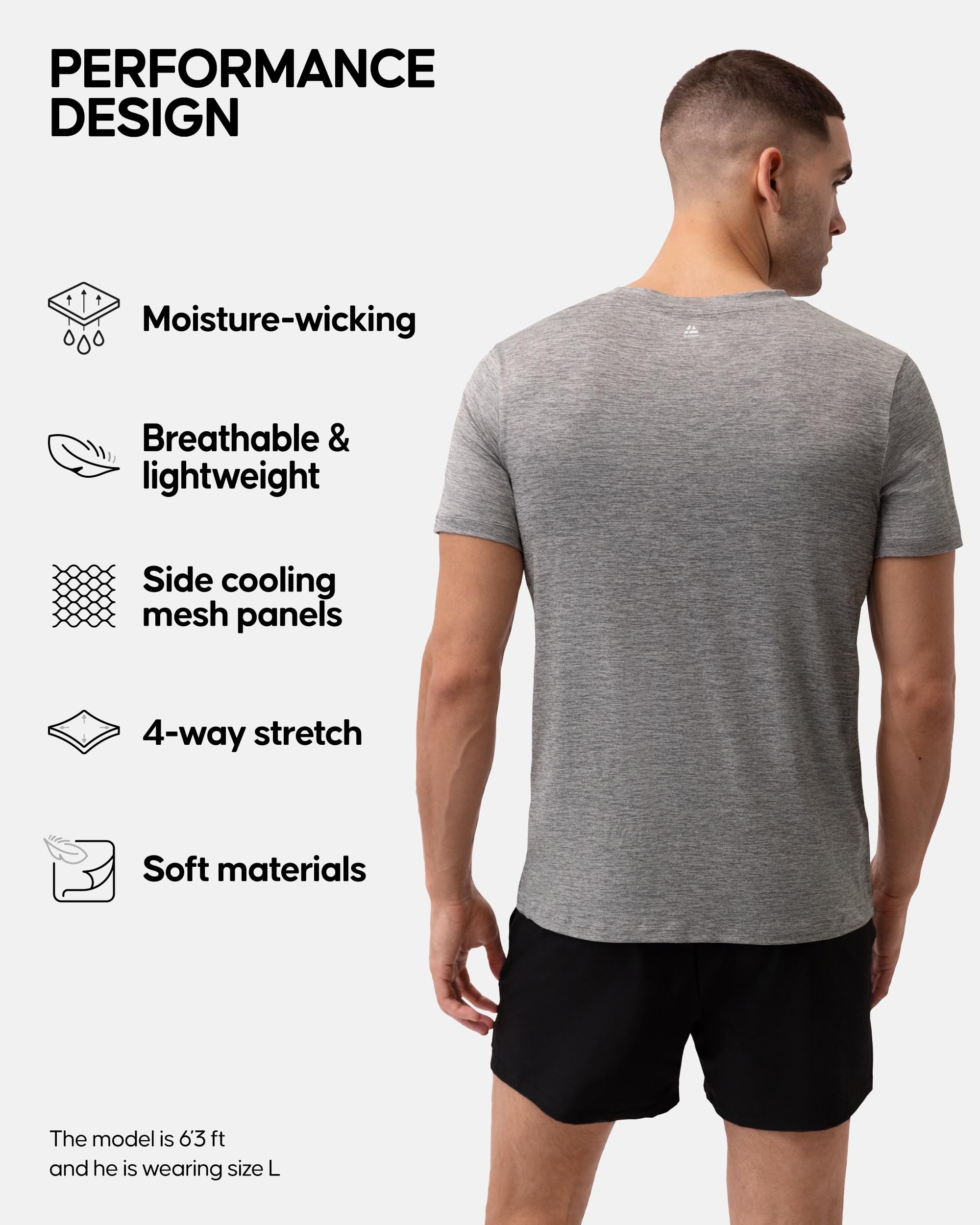 DANISH ENDURANCE Men’s Fitness T-Shirt for Sport, Active Running, Short Sleeve - Image 3