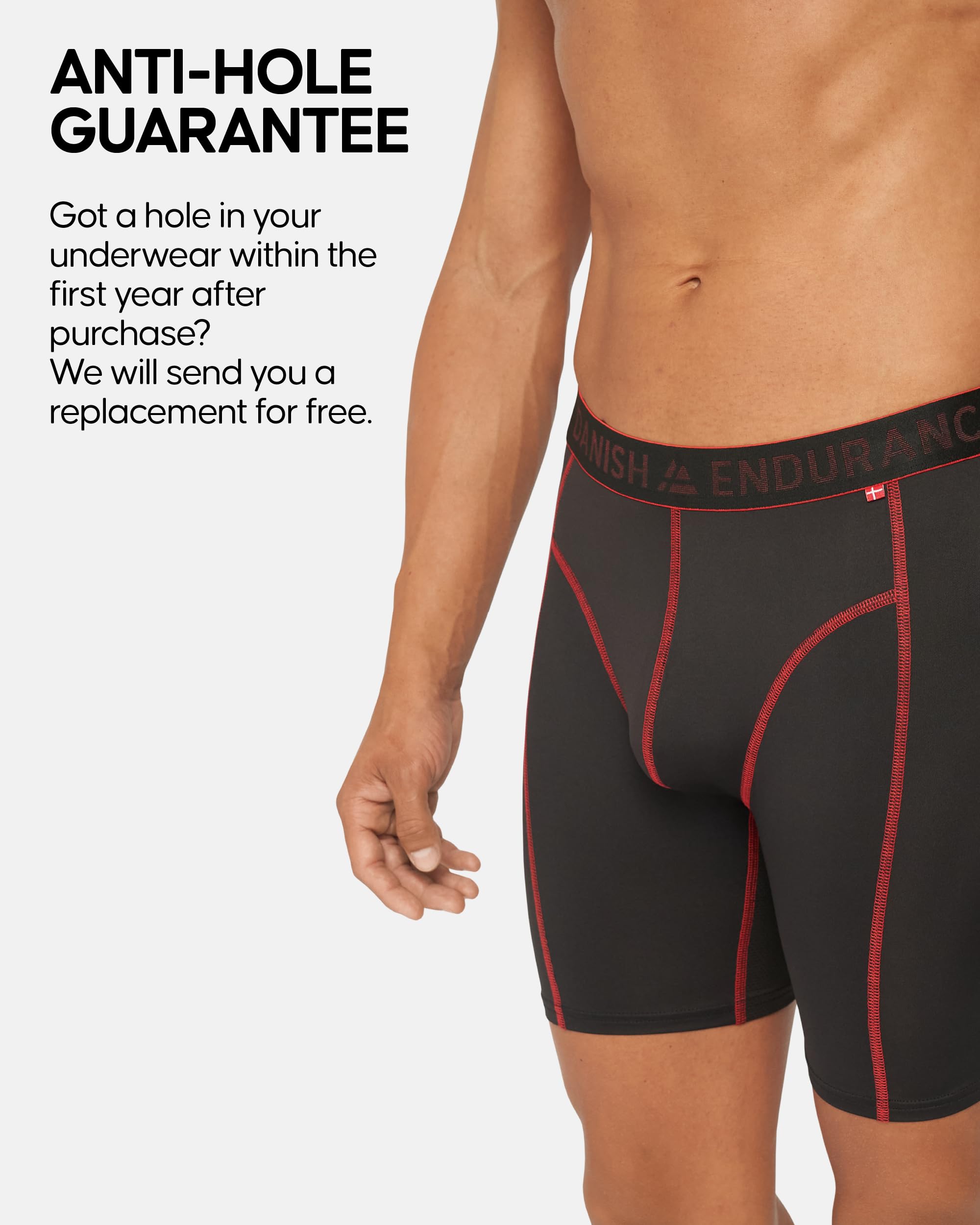 DANISH ENDURANCE Men's Performance Boxer Briefs (3-Pack) – Moisture-Wicking, Quick-Dry Comfort with Extra-Long Fit - Image 4