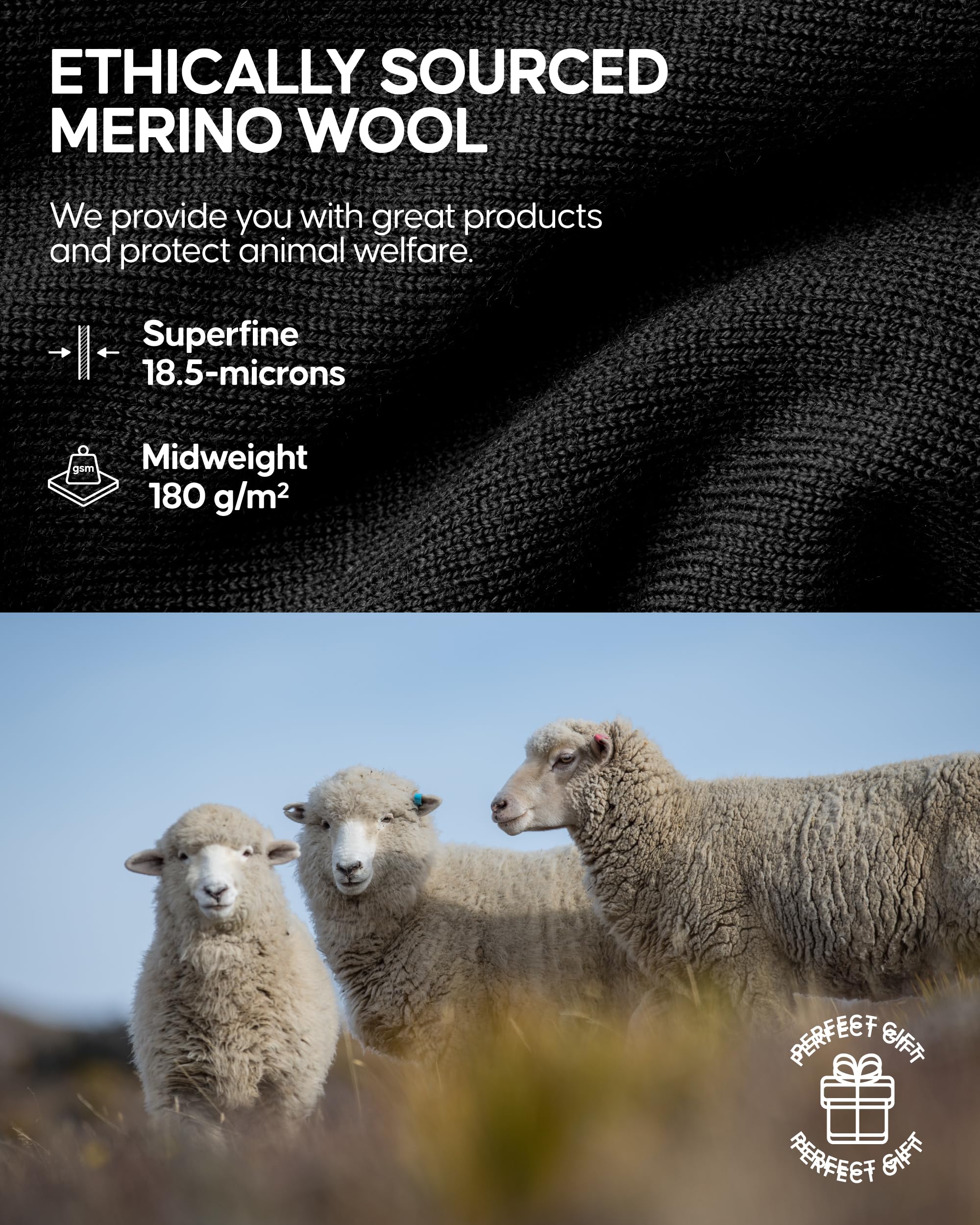 DANISH ENDURANCE Merino Wool Base Layer Set Men, Top and Bottom Set, Thermal Underwear for Mens, Long Johns, Long Sleeve - Image 4