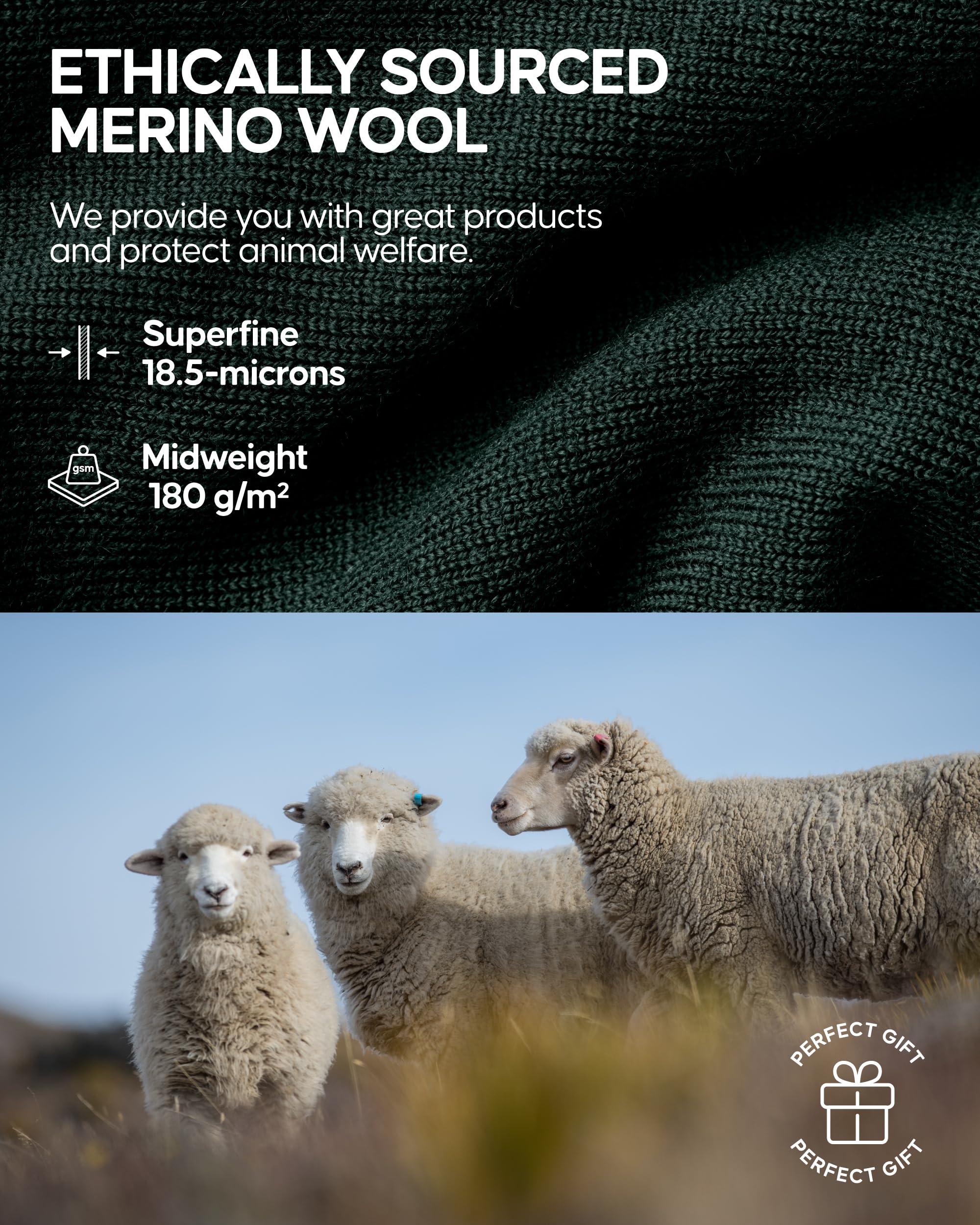 DANISH ENDURANCE Merino Wool Base Layer Set Men, Top and Bottom Set, Thermal Underwear for Mens, Long Johns, Long Sleeve - Image 4