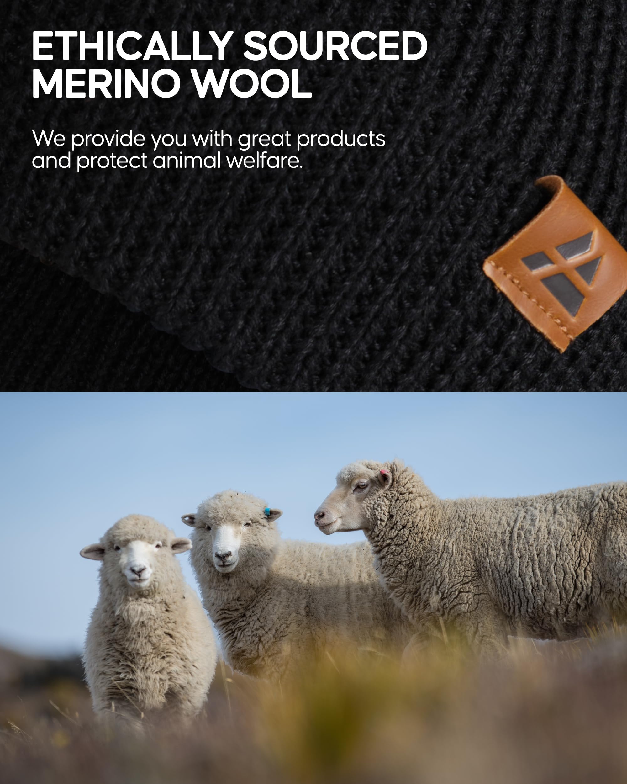 DANISH ENDURANCE Merino Wool Beanie for Men & Women, Warm Knitted Winter Hat - Image 5