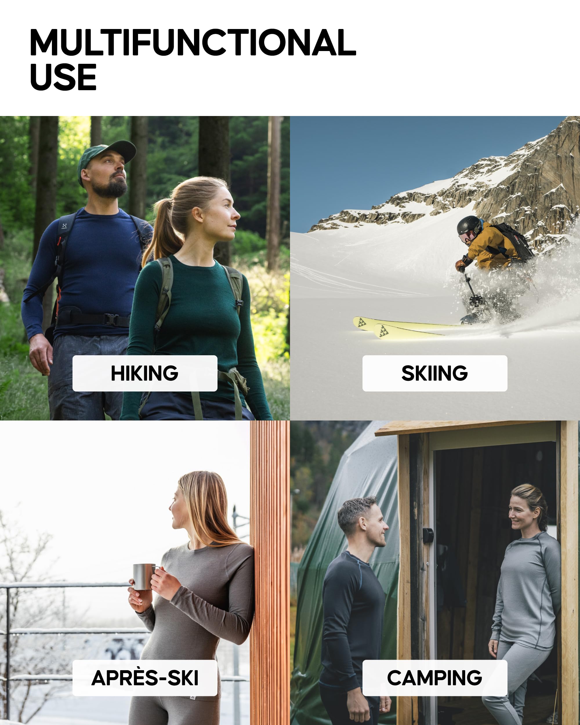 DANISH ENDURANCE Merino Wool Long Sleeve for Women, Thermal Vests for Women, Base Layer Underwear Tops, Winter Thermals - Image 4