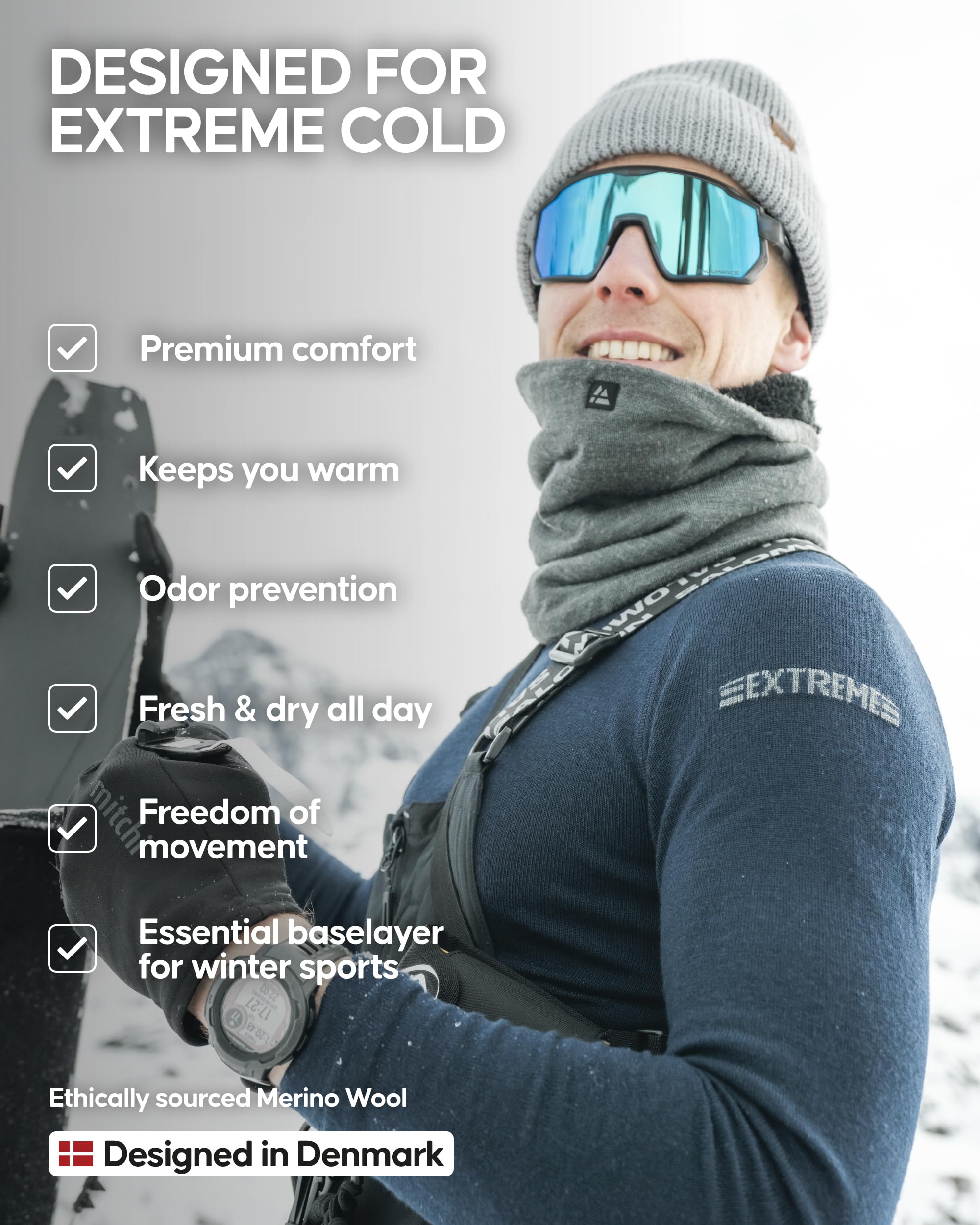 DANISH ENDURANCE Merino Wool Men's Thermal Tops for The Extreme Cold, Heavyweight, Warm Thermal Underwear for Winter - Image 3
