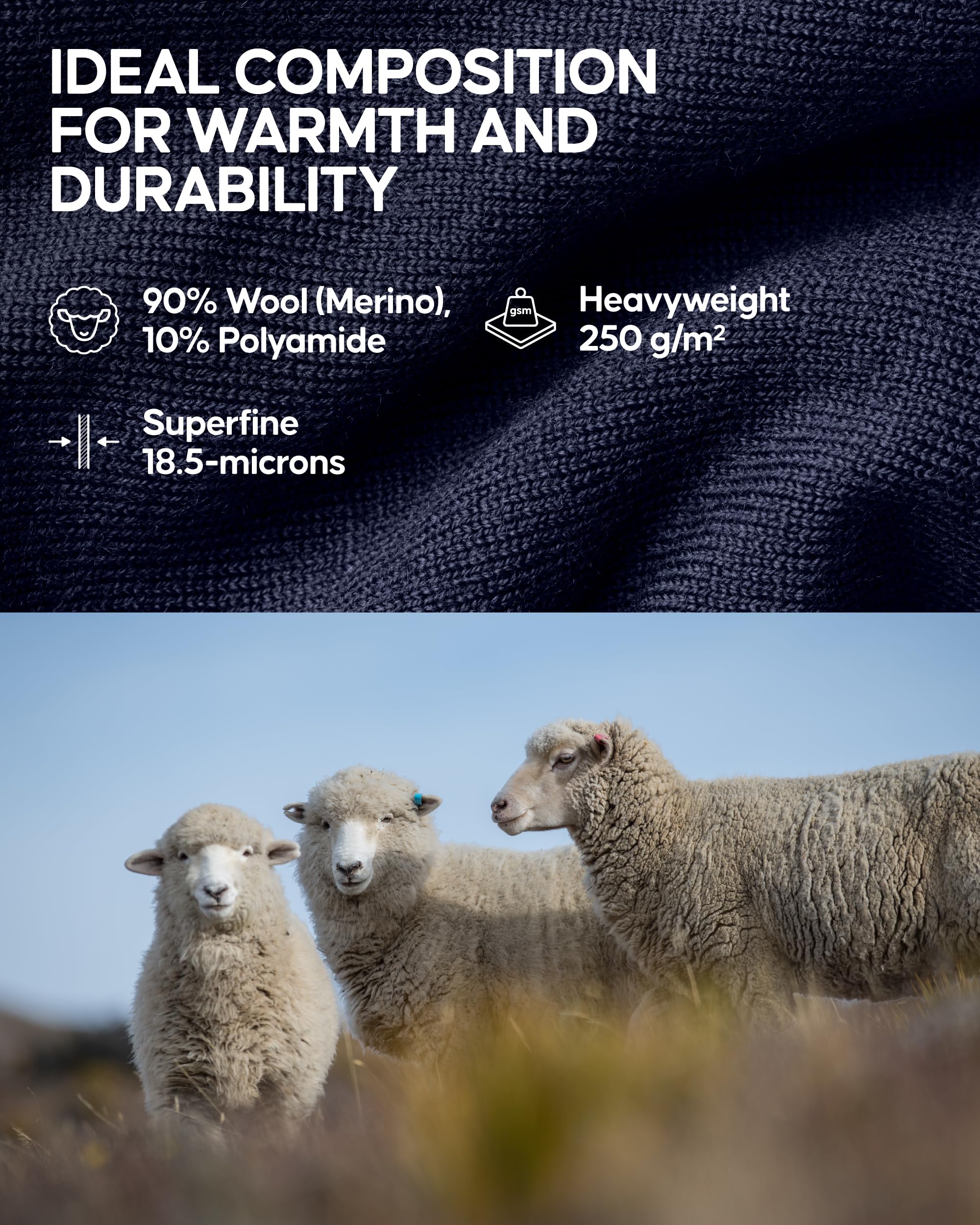 DANISH ENDURANCE Merino Wool Men's Thermal Tops for The Extreme Cold, Heavyweight, Warm Thermal Underwear for Winter - Image 5
