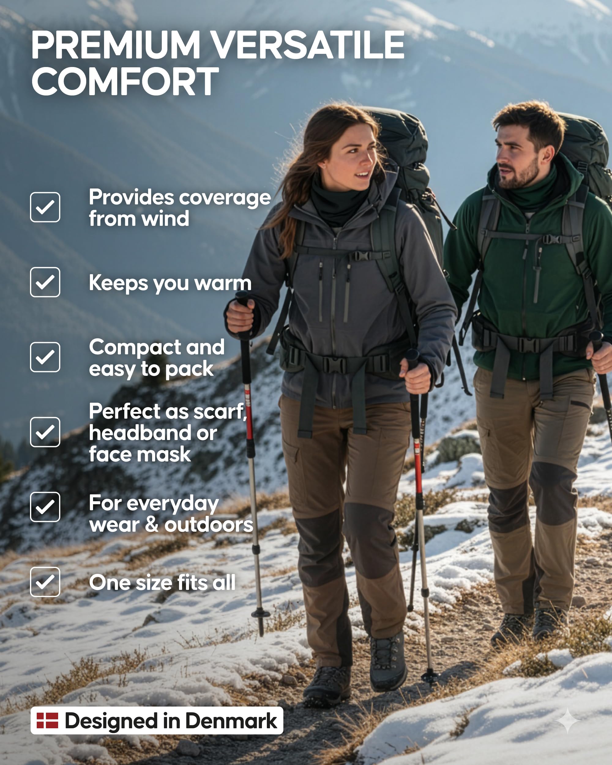 DANISH ENDURANCE Merino Wool Neck Gaiter Face Mask for Men & Women - Image 3