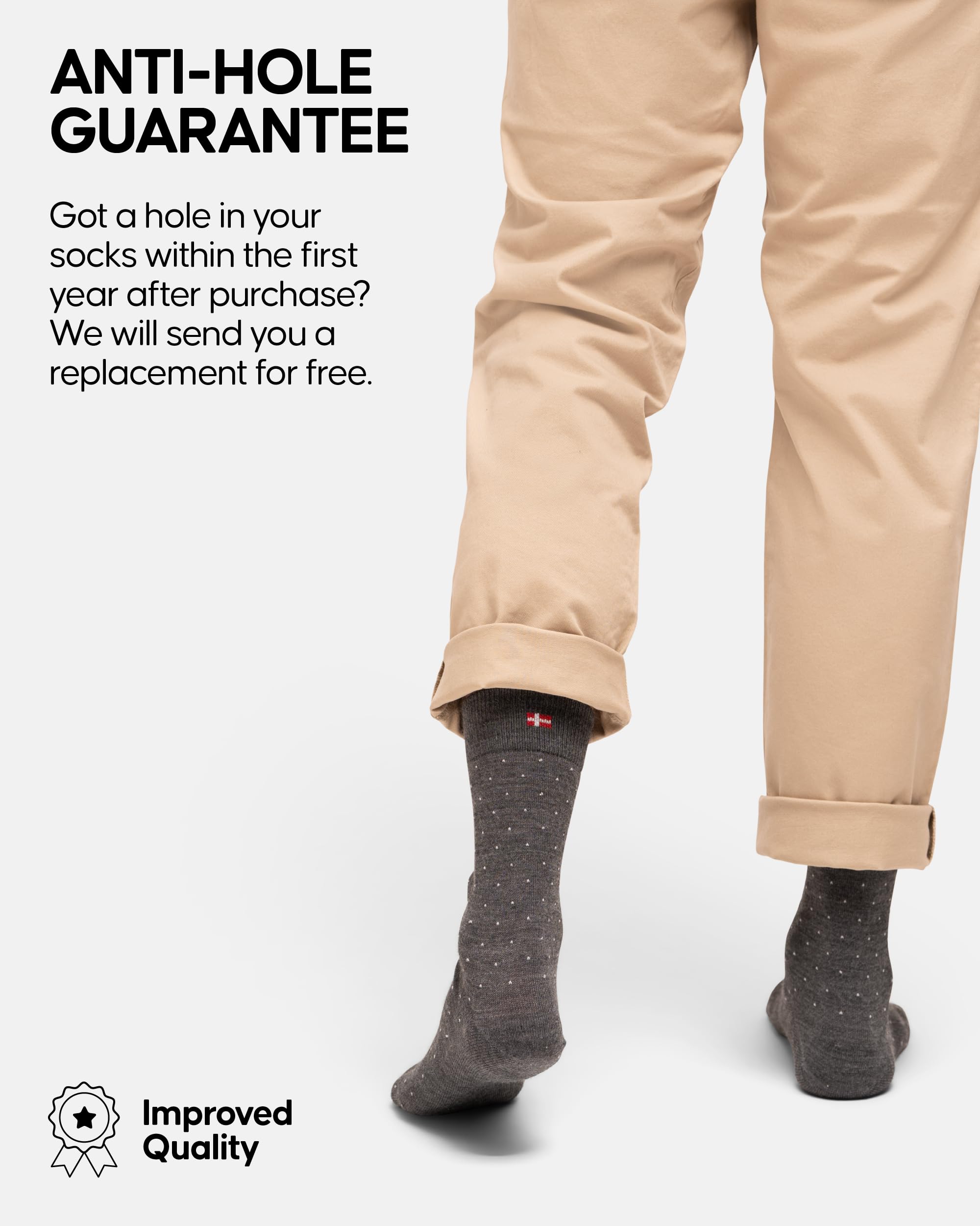 DANISH ENDURANCE Merino Wool Socks – Breathable Moisture-Wicking Dress Socks for Men & Women, Lightweight & Thin, 3 & 5-Pack - Image 4