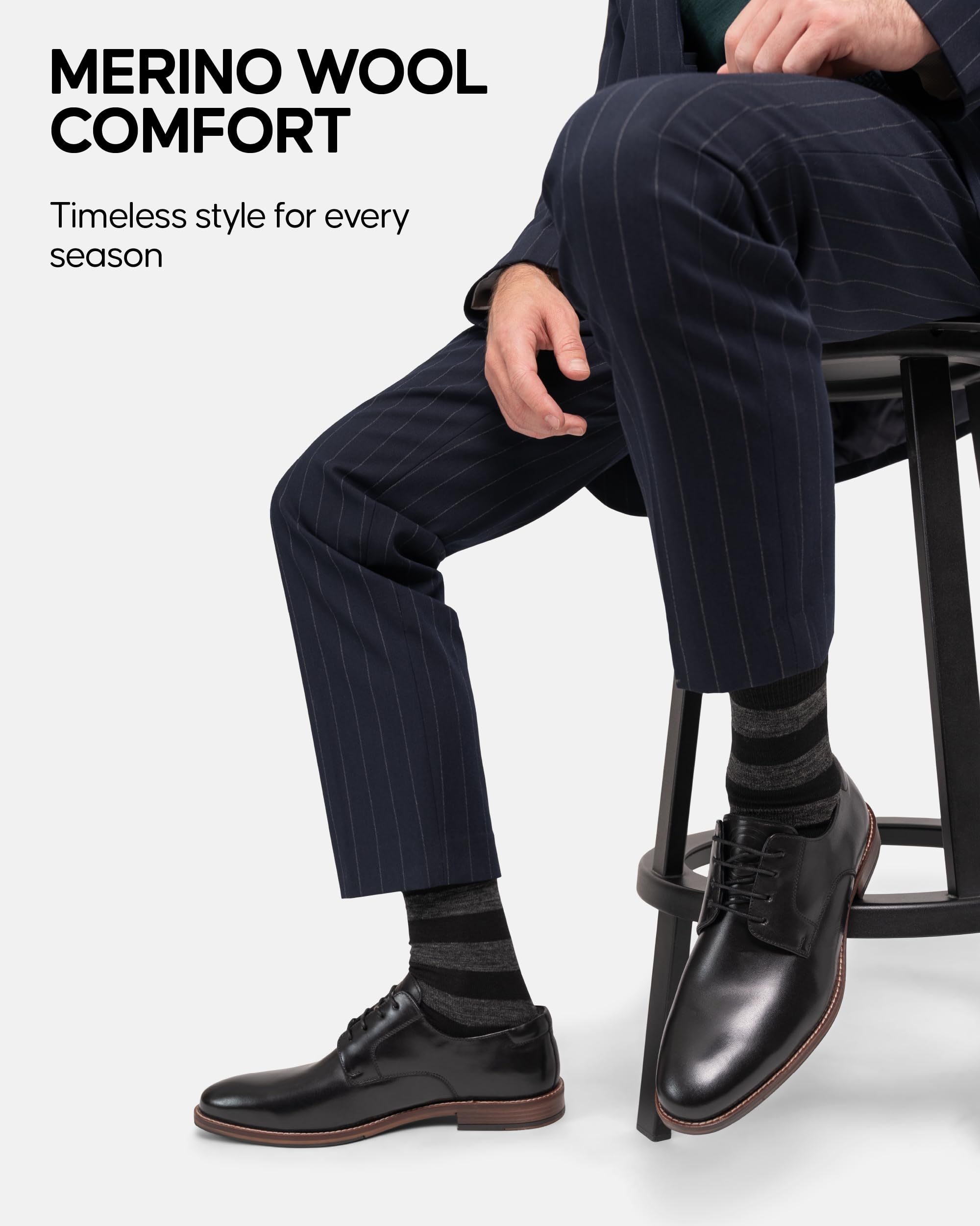 DANISH ENDURANCE Merino Wool Socks – Breathable Moisture-Wicking Dress Socks for Men & Women, Lightweight & Thin, 3 & 5-Pack - Image 5