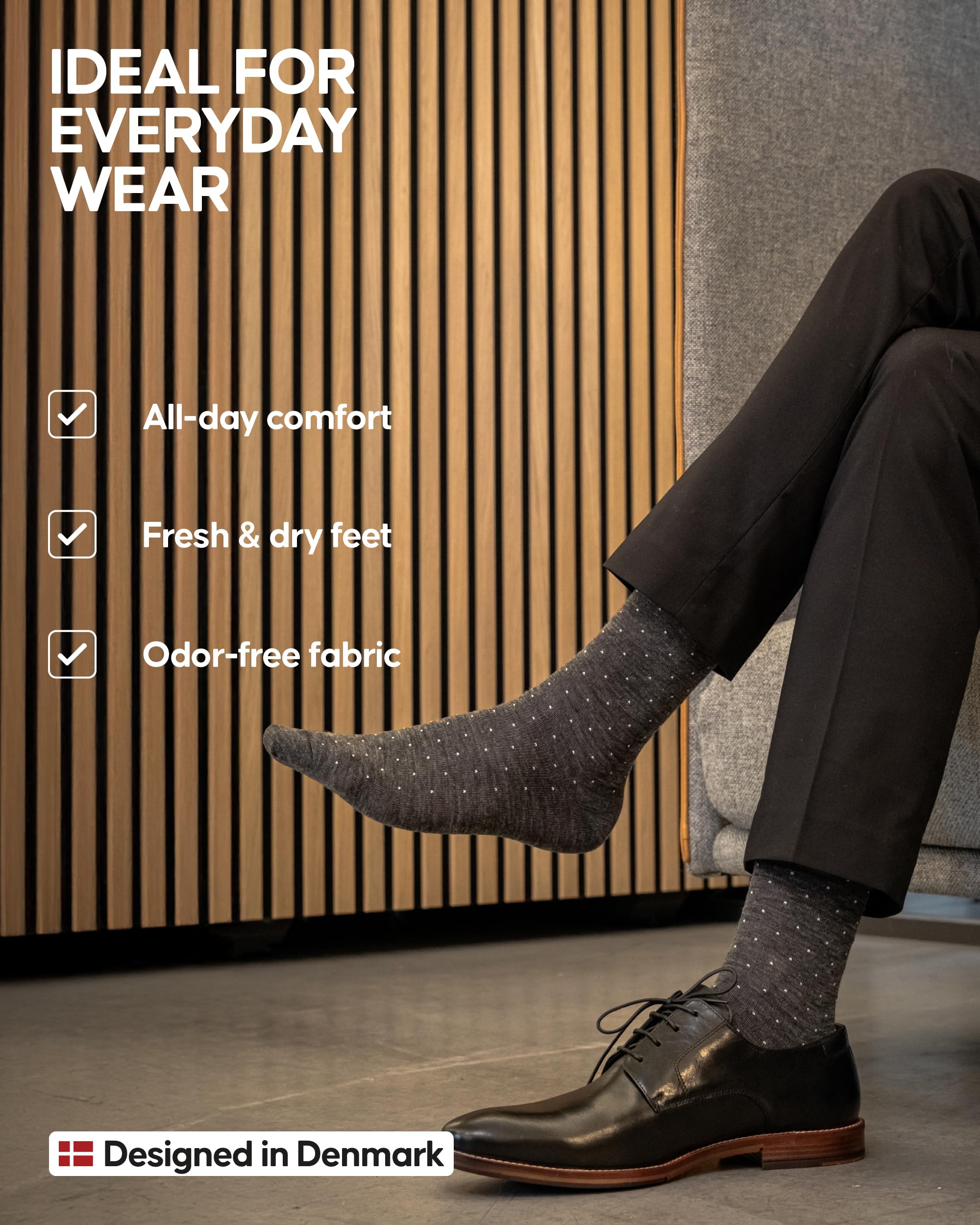 DANISH ENDURANCE Merino Wool Socks – Breathable Moisture-Wicking Dress Socks for Men & Women, Lightweight & Thin, 3 & 5-Pack - Image 3