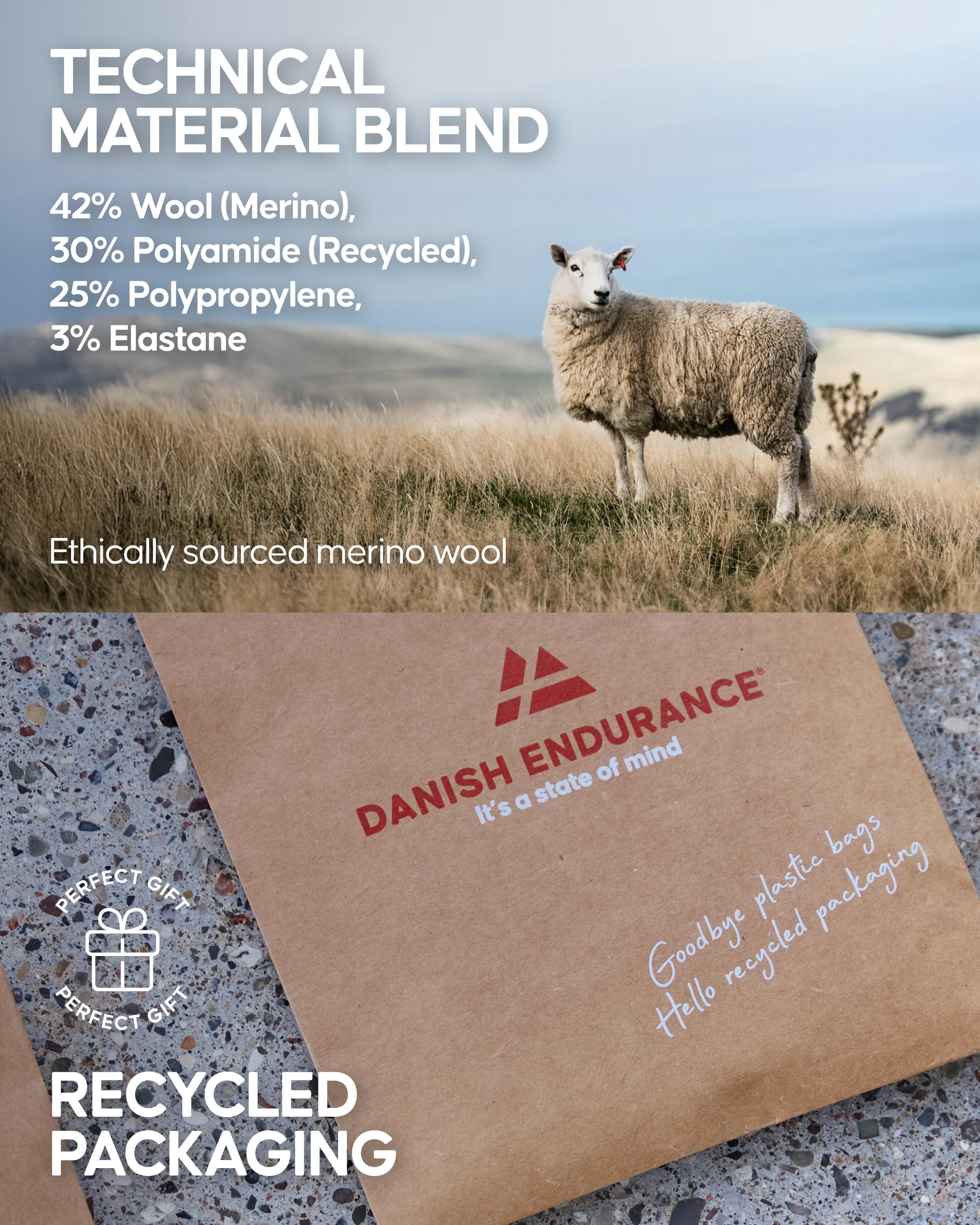 DANISH ENDURANCE Merino Wool Thermal Ski Socks, Ultra Light with Low-Bulk for Ski & Snowboard, for Men & Women - Image 5