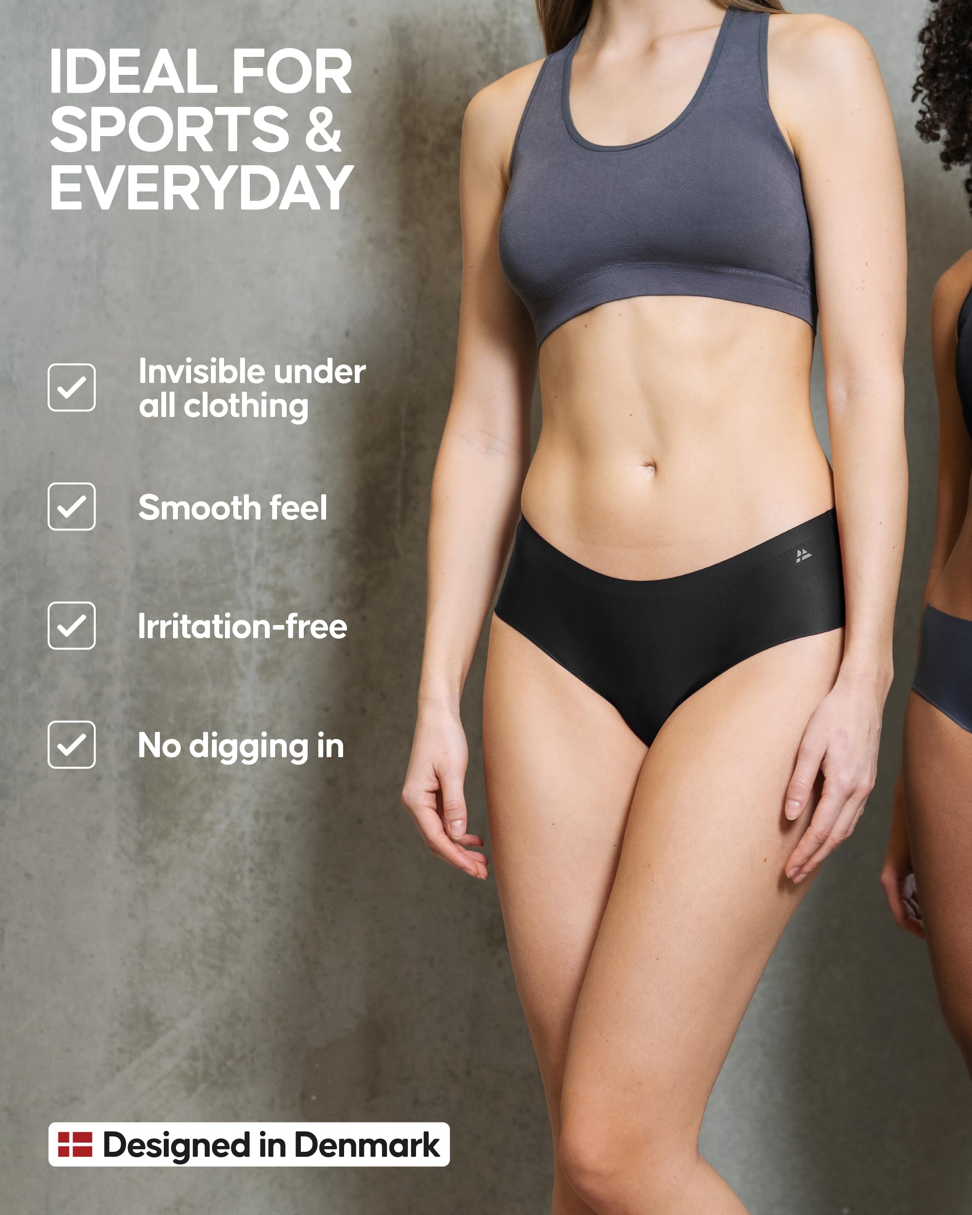 DANISH ENDURANCE Women's Hipster Panties, Seamless No Show Underwear, Invisible Comfort, Tag Free, 3 or 5-Pack - Image 3